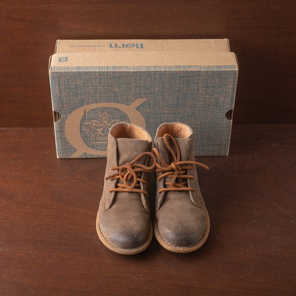 Born Cele Suede Braided Strap Cork Sole Booties Women's US size 6.5M Brown - Picture 2 of 11